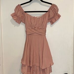 Blush Pink Off-Shoulder Dress